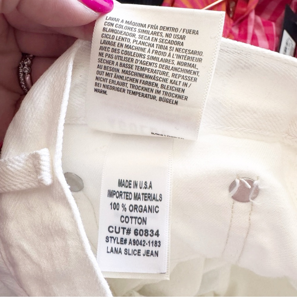 Agolde White Lana Slice Mid Rise Straight Jeans in Element NWT - Picture 15 of 16